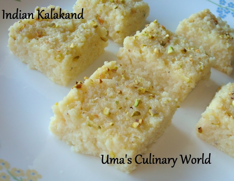 Kalakand is made in Indian subcontinent during different festivals and celebrations such as Holi, Diwali, Navratri and Eid. A huge pan is kept on a flame and large amount of milk is boiled stirring it continuously till it is thickened with sugar and dry fruits.
