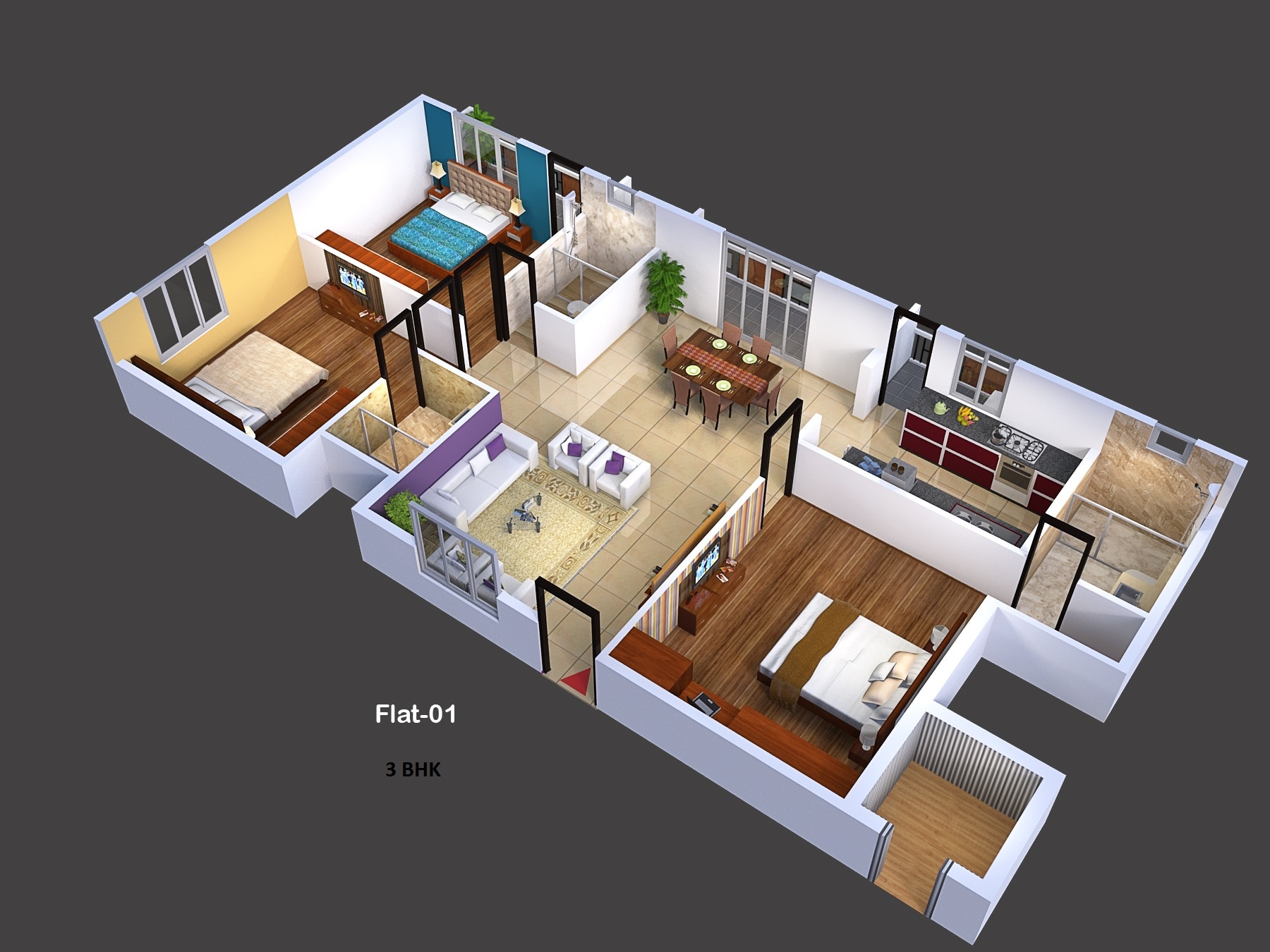 LOVELY 3 BHK APARTMENT COMES WITH 3 BATHROOMS, LIVING, DINING, POOJA & BALCONIES.. ALL APARTMENTS COMES WITH BDA KHATHA.