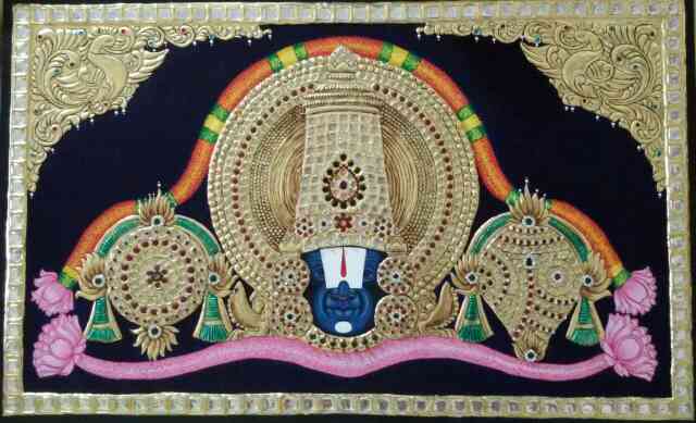 Tanjore painting vekateshwara swamy full gold work