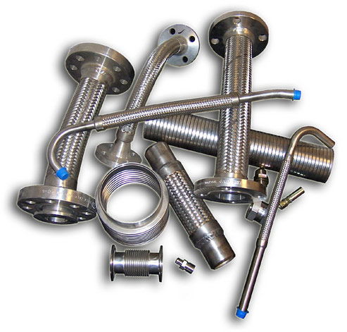 SS corrugated Hoses
Technical Data
Nominal
size N.B.
Without braid
pressure in kg/cm2
With single braid
pressure in kg/cm2
With double braid
pressure in kg/cm2
Max working
(design)
Test
Max working
(design)
Test
Max working
(design)
Test
6
4
6
100
150
160
240
10
4
6
90
135
144
216
12
3
4.5
80
120
128
192
16
3
4.5
70
105
112
168
20
2
3
64
96
102
153
25
2
3
50
75
80
120
32
1.5
2.3
40
60
64
96
40
1.5
2.3
30
45
48
72
50
1
1.5
28
42
44
66
65
1
1.5
24
36
38
57
80
1
1.5
18
27
28
42
100
0.8
1.2
16
24
26
39
125
0.6
0.9
12
18
20
30
150
0.6
0.9
10
15
16
24
200
0.5
0.75
8
12
12
18
Note
The above Technical details are subject to change without notice.
We can also supply the above Hoses for higher pressures.
The above values apply only to Braided Hoses and Assemblies at ambient temperature
Flexible Metallic Hoses:
Manufactured with Carbon Steel, S.S. and Brass of type 321, 304, 304L, 316, 316L and flexible tubes of Stainless Steel .
Specifications:
ASSEMBLES AND HOSES
Let us fabricate and helium leak test your hose assembly as a complete package with a gasket and/or an Epsilon Coupler, giving you assurance that your system is leak-free.
Certified Welders ASME B31.3 Section 9
Custom Fittings Available
Metal hose assemblies & custom fittings available
Helium Leak Testing with Mass Spectrometer
For piping installations requiring temps to 1500o, vibration absorption, Chemical resistance and no effusions.
Pump Connectors
Flex lines (flexline) flexible metal hose assemblies
Bellows
Expansion joints
Cryogenic metal hose assemblies
Annular and Helical metal hose assemblies
Tubular and Braided metal hose assemblies
321, 316 Stainless, and specialty metals including Monel and Inconel
Oxygen Service Cleaning available
Custom length hose assemblies from 1/4