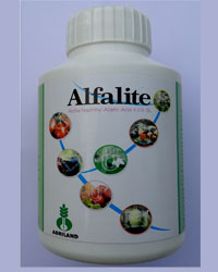 ALFALITE
Alpha Naphthyl Acetic Acid 4.5% SL
Plant Growth Regulator
Spray Dosages
1 ml/ 1 lit water (Cotton)
1 ml/ 2 lit water (Fruits & Vegetables)