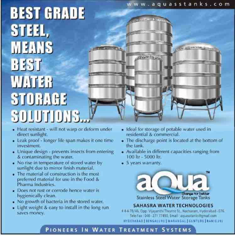 Stainless steel tanks capacities from 50 litres to 5000 Liters in ss 304 & 316 for more details call 9885655133