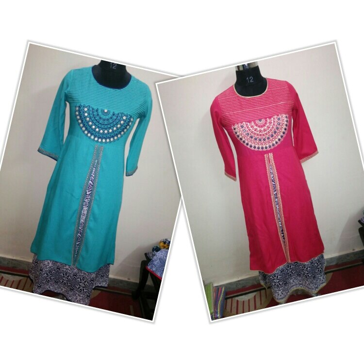 long dress with embroidery and jeeper