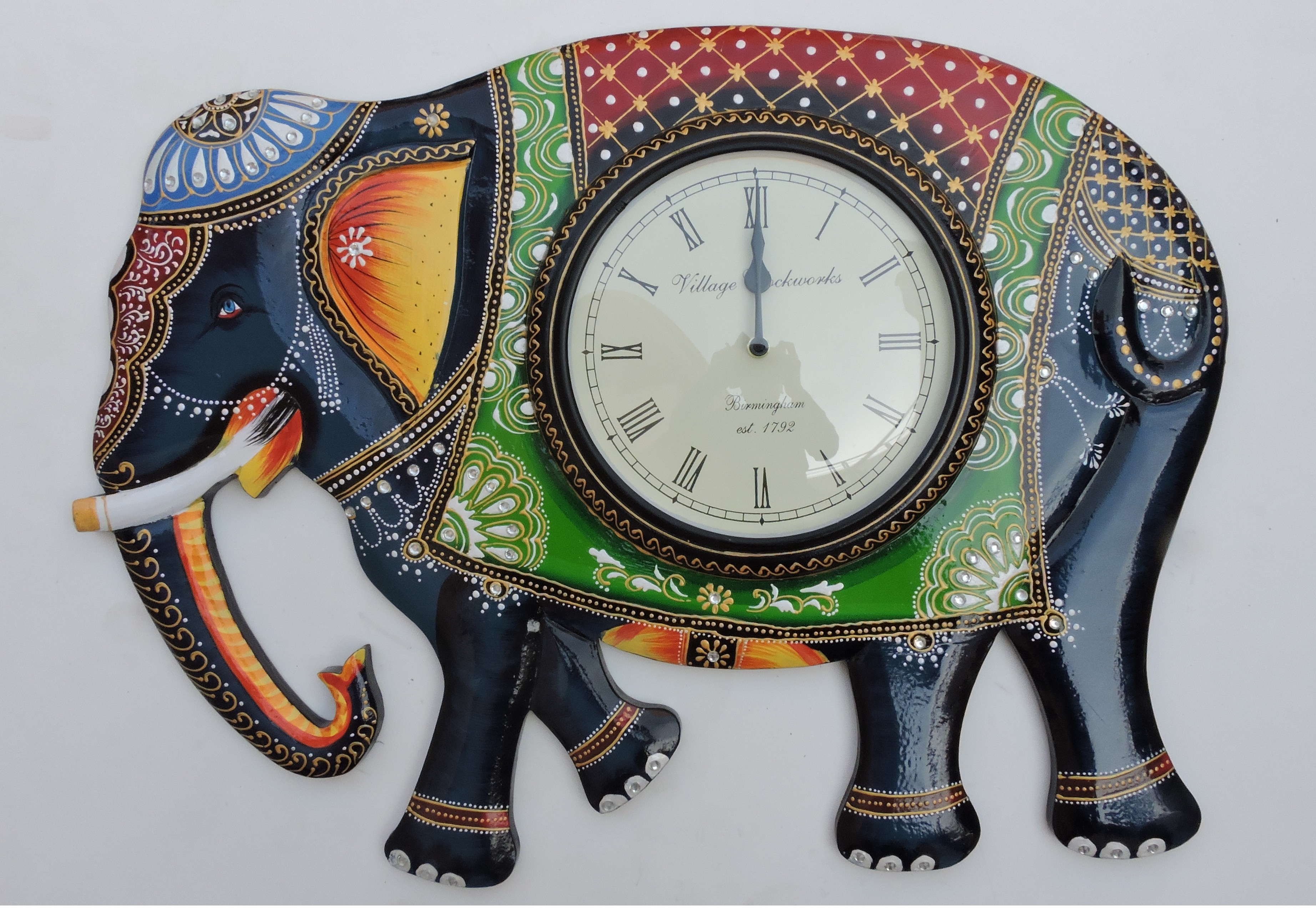 Elephant Design Wooden Wall Clocks are made by the hands of the expert Artisan from Jaipur with Quality Hand Carving and Painted Art Work which is use for decoration as well as gift purposes.
PRODUCT SPECIFICATION:
*Material-wooden
*Size-24*18 inches
*Color-multicolored
*Dimension-24*18 inches
*Application-use for decoration as well as gift purposes.