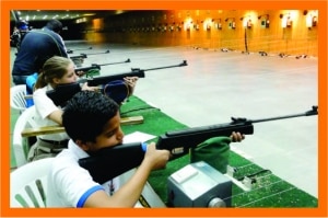 1. Introduction of Sport of Shooting.
2. The main aim is to identify the natural talent in shooting which is immense in India.
3. The conceptualization of the course has been entirely done by our foreign coaches
having an experience of 40 years with 10 different countries.
4. Specialized training has been provided to each coach to deliver the program as per the
designed elements.
5. All Students are trained at the state of the art Olympic Facility Shooting range.
6. Focus on mind training, self control, patience and accuracy.
7. A genuine medal prospect and attracts young kids with Olympic ambitions.
8. All basic techniques of Shooting covered.
9. Also conducted on weekends (4days) (Corporate Batch)