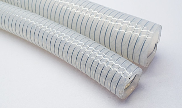 HiPoVacc is Platinum cured Silicone hose reinforced with SS 316L Helical wire. It has better transparency to visualize flow and kink resistance. HiPoVacc is designed for material transfer application under high vacuum in pharmaceutical industries. The product is more superior compare to HiPoFlex - polyester braided hose in high pressure & high vacuum rating applications. It is also used for anti-static application.