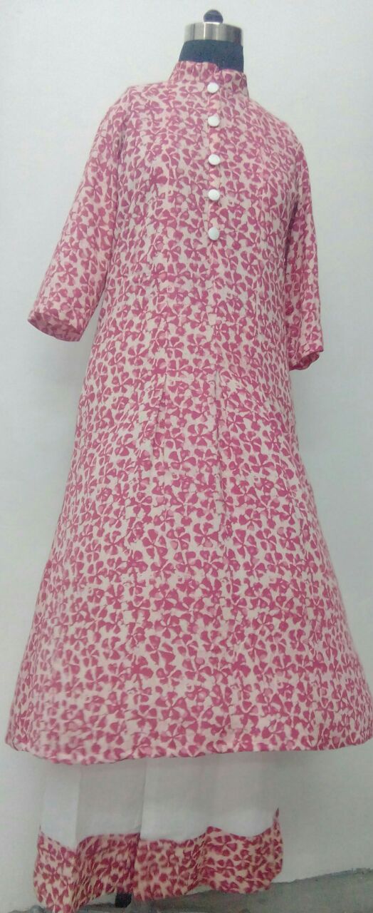 Rayon Printed Kurti with Plazo