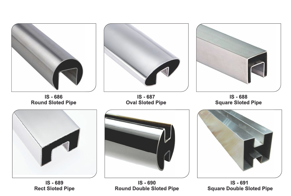 Stainless Steel Slotted Pipes for Railing and architectural work.
Variations Available :
Round Slotted Pipe
Oval Slotted Pipe
Square Slotted Pipe
Rectangle Slotted Pipe
Round Double Slotted Pipe
Square Double Slotted Pipe