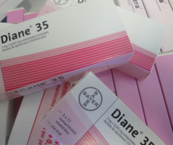 DIANE-indicated for-hirsutism (excessive unwanted growth of hair in women) in women of reproductive age,moderate to severe acne
It is a combination of Cyproterone / Ethinyl Estradiol Pill
world wide.
