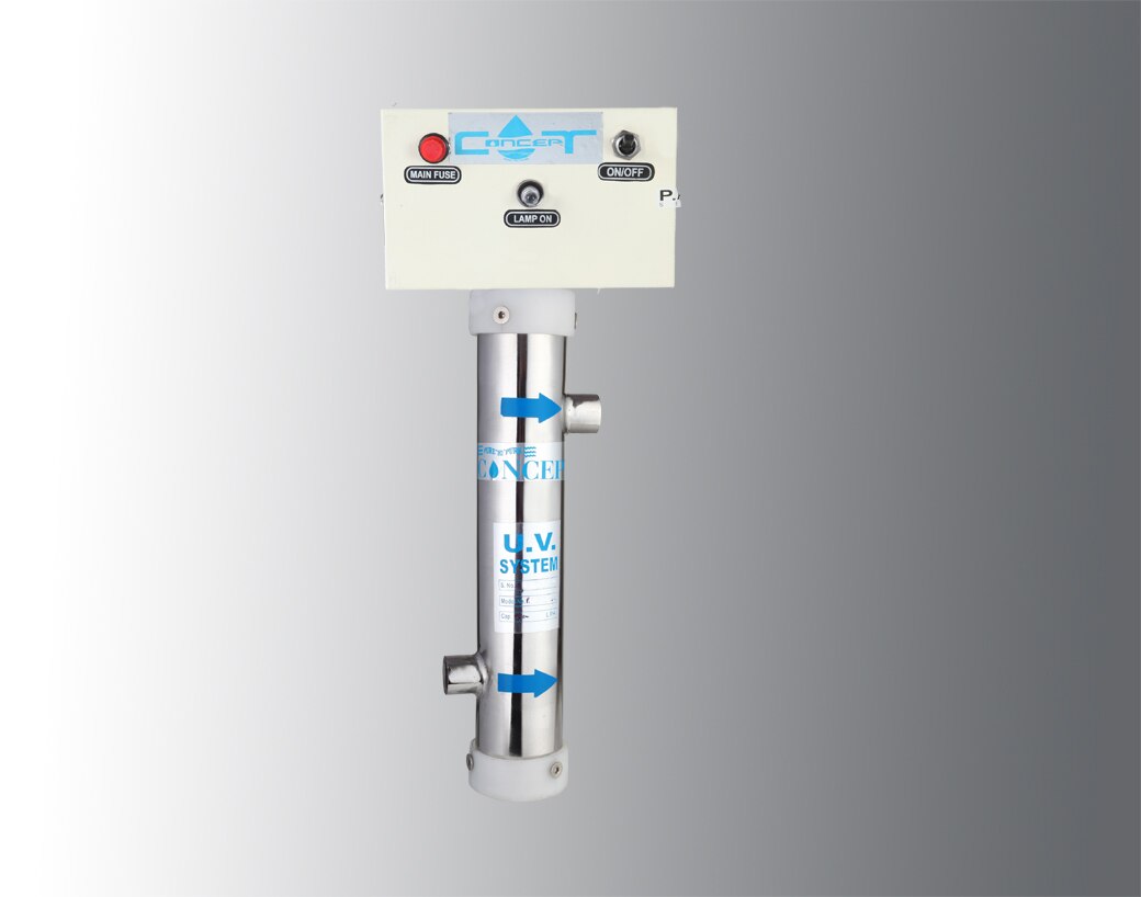 300 L.P.H Model No: CONCEPT-5L Warranty: 1yrs Product Features: Quartz Technology Life of the Lamp is 8000 hrs. Lamp Failure Indication Easy maintenance no need to disconnect water supply to change the LAMP. U.V.Reactor is S.S. 304 Description: We are one of the major Manufacturers and Suppliers of 300 L.P.H UV Systems in New Delhi (India). The range of 300 L.P.H UV Systems offered by us is one of the widely demanded UV Systems owing to its unsurpassed quality and excellent performance. The highly reliable 300 L.P.H UV Systems are manufactured using the top grade stainless steel and the latest techniques. minimum order -50 pcs