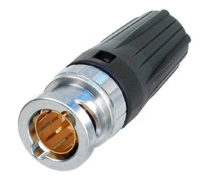 The rearTWIST HD BNC cable connector offers a true 75 Ω design and is perfectly suitable for HD applications.
The patented rearTWIST boot guarantees easy access even in high density applications and offers color coding.
Suitable cables:
Belden 1694A (ANH), Belden 4694R, Bryant BD SD11, Canare L-4.5CHD, Clark Wire CD7506-0, CommScope 5765, Gepco VSD2001, Suhner S05163-02, Suhner S05133-07, Percon VK77
Crimp size:
Pin: 1.6 mm (square)
Shield: 7.36 mm (hex)
Features & Benefits
“rearTWIST Principle” locking/unlocking using the easily accessible soft touch boot (Patent DE 100 48507)
Ideal for recessed bulkheads where access to the “head” of the connector might be an issue. These connectors turn from the back and not the front.
True 75 Ω design meets the stringent HDTV / DVD requirements
Leading area: Avoids tilting due to side forces to protect contacts from deformation. Guarantees a lifetime of min. 1000 mating cycles!
Snug-fit center pin insert provides tactile feedback
Shield and jacket crimp technology prevents the problem of an exposed grounding braid on cable assemblies
Excellent cable protection and retention
Precise Swiss machined brass parts for outstanding durability
Accessories include color coded boots in 10 standard colors, crimp tool and dies..