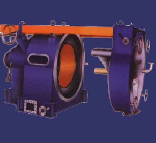 Horizontal Peeler Centrifuge
(Horizontal Discontinuous Separation)
Peeler centrifuge operates on the principle of centrifugal force to separate solids from liquids by density difference.
The high rotation speed provides high centrifugal force that allows the suspended solid in feed to settle on the inner surface of drum. The washing processes are performed at the same rotational speed and in same centrifuge vessel.
The unique feature of Peeler Centrifuge Horizontal Peeler Centrifuge is the constant basket speed which allows all operations like feeding drying discharging to be carried out at full basket speed.
Rotofilt Peeler centrifuges are offered both in the batch and continuous centrifuge processes. This process are determined to achieve maximum removal of solid from liquid that may be required to be as pure as possible and not be easily separated by differences their densities.
Application
Horizontal peeler Centrifuges are successfully used in Food Stuff, Pharmaceutical, Plastic, Organic Inorganic Chemicals Industry for separating solids from solid liquid slurry with 5 to 50% solids contents and particle size ranging from 2 microns to 10 mm. Products which are difficult to filter or decant can be easily separated using Peeler centrifuge.
Peeler Centrifuge is used for:
AlumiAmino acids, benzoic acid, benzene, hexachloride, calcium hypo chloride hexachlorocyclohexane insulin, potassium bisulphate, sodium perborate, penicillin, sulphur, starch, etc.
Process
The unique feature of Horizontal Peeler Centrifuge is the constant basket speed i.e. all operations like feeding, drying discharging etc. are carried out at full-basket-speed. The sequence of Operations can be (either semi or fully automatically) controlled by Electro-hydraulic control panel / PLC controller
Typical Process Cycle
Feeding: The Suspension is fed from the Storage tank to the basket rotating at full operational speed
Removal of mother liquor: Under the influence of the centrifugal force the Liquid is drained from the solids, through filter elements (usually filter cloth). The solids are collected as ‘cake’ in the basket.
Washing: If required, in order to remove the traces of mother liquor washing facility can be provided to thoroughly wash
the solids during separation.
Re-drying: After giving wash or other treatment solids are further allowed to dry.
Discharging: Solids are ‘peeled’ off by means of full-basket-width scrapper and is discharged through chute in front cover of
the machine or conveyed by discharged screw.
Design Features
Gas-tight up to 0.04 bar overpressure, or
Labyrinth shaft seal
Automatic heel cake adjustment
Oil-lubricated bearings
Solids discharge by chute or by screw conveyor
Drive: electric motor and V-belts, or with hydraulic drive with variable or constant speed
Automatic and manual operation with either microprocessor or pneumatic controller
Explosion proofing and safety devices
Separation of Drive area / Process area
Removal of shaft from the rear
Easy cloth changing
Through wall construction
Working Principle
Batch operation
Fixed or variable speed
Feed controlled by filling valve
Filling by gravity or pump
Basket filling monitored by filling level controller
Intensive cake washing is possible with a variety of fluids
Cake removal by hydraulically powered scraper over full basket width