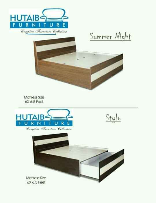 Double bed made of action Tesa Particle board with front trolly storage