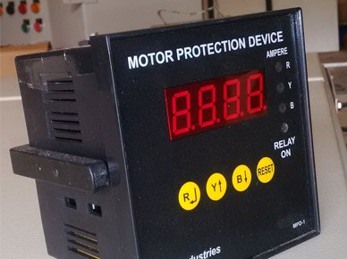 Motor Protection Devices
A M.P.D is the latest technology which has a takeover over old thermal relays and other old fashioned relays which lacked in quality and sensitivity. Its features were modified with the upcoming of Electronic relays which provides protections over many parameter and faults. MPDs are the new innovation of all the Electronic relays found in the market. MPDs come up with many benefits which have served till now and will serve in future. We have developed this MPD after many research and development after proper observation by experienced professionals of Electrical Fields.
Our MPDs have following Benefits:
• Sensitivity,
• Digital online measurement,
• User friendly Design with Display & keypad,
• Easy Fault Display,
• Sales & Service easily available,
• Life is comparatively more etc.
