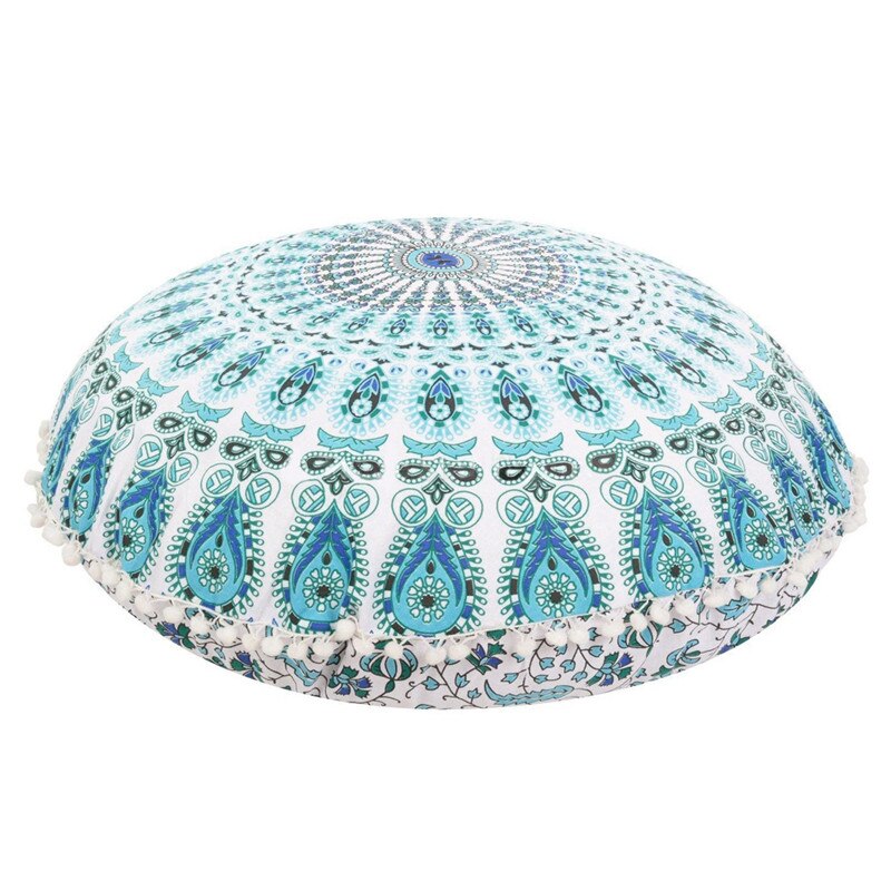 Popular Handicrafts Kp835 Large Hippie Mandala Floor Pillow Cushion Popular Handicrafts Kp835 Large Hippie Mandala Floor Pillow Cushion Pouf Cover Round Bohemian Yoga Decor Case 32 White Teal Green