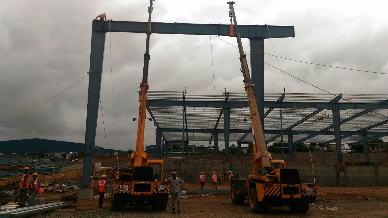 Fabrication work are very important part for industrial unit. It adds value to production process. Some of the outcome of fabrication is hand railing stairs and structural frames and various building equipments, Metallic Containers, furnaces etc. These items need to be installed at the work site. The work of erection and Installation of heavy Fabrication job done by Attar Crane Service with fully equipped cranes and professionally trained operators.