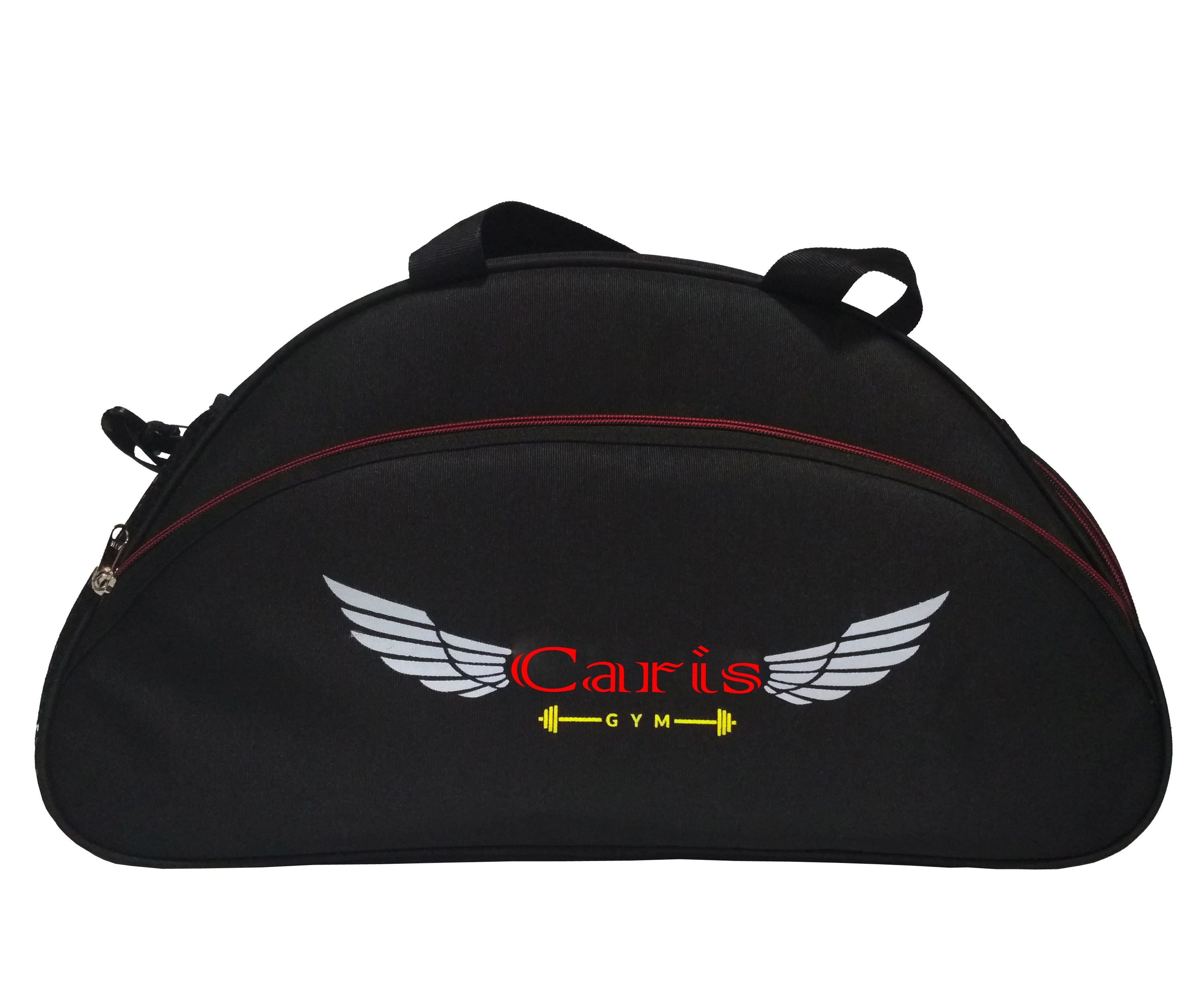 Unisex gym bag is made of water resistant high quality polyester fabric. One big compartment holds sports clothing, gloves, shaker, sports ball, sports accessories, etc. or soiled along with one front panel and one side shoe pockets for easy access stuff. High quality and smooth operating zips provide easy access to your stuff and an adjustable web shoulder strap takes the pain out of the commute. Width: 60 cm, Height: 30 cm, Depth: 30 cm