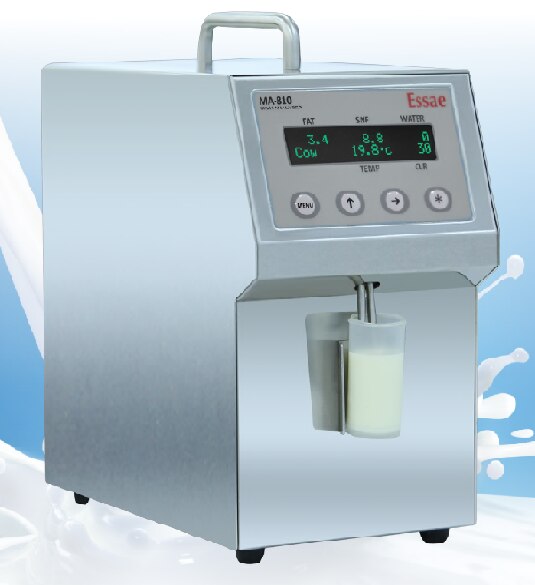 Description:-Milk Analyzer Based on Ultrasonic Technology to Accurately measure & Display Fat, Solid Non Fat(SNF) Corrected Lactometer Reading ( CLR) & Added Water In Milk Sample.