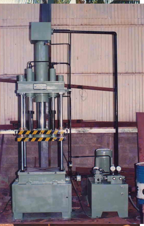 Capacity : 10 TON to 400 TON *
Stroke : up to 1500 mm *
Daylight : Up to 2000 mm *
Table size : 1000 X 1200, 1500 X 1100, 1800 X 1250 etc. *
Blank holder Cylinder capacity - 10-50 TON *
Die-cushion or Ejector capacity : 5 TON to 150 TON *
Die Cushion or Ejector Table : 500 X 500 etc *
Die Cushion or Ejector Stroke : 50 mm to 250 mm etc *
Power : HP *
(* Subjected to Customer Requirement)