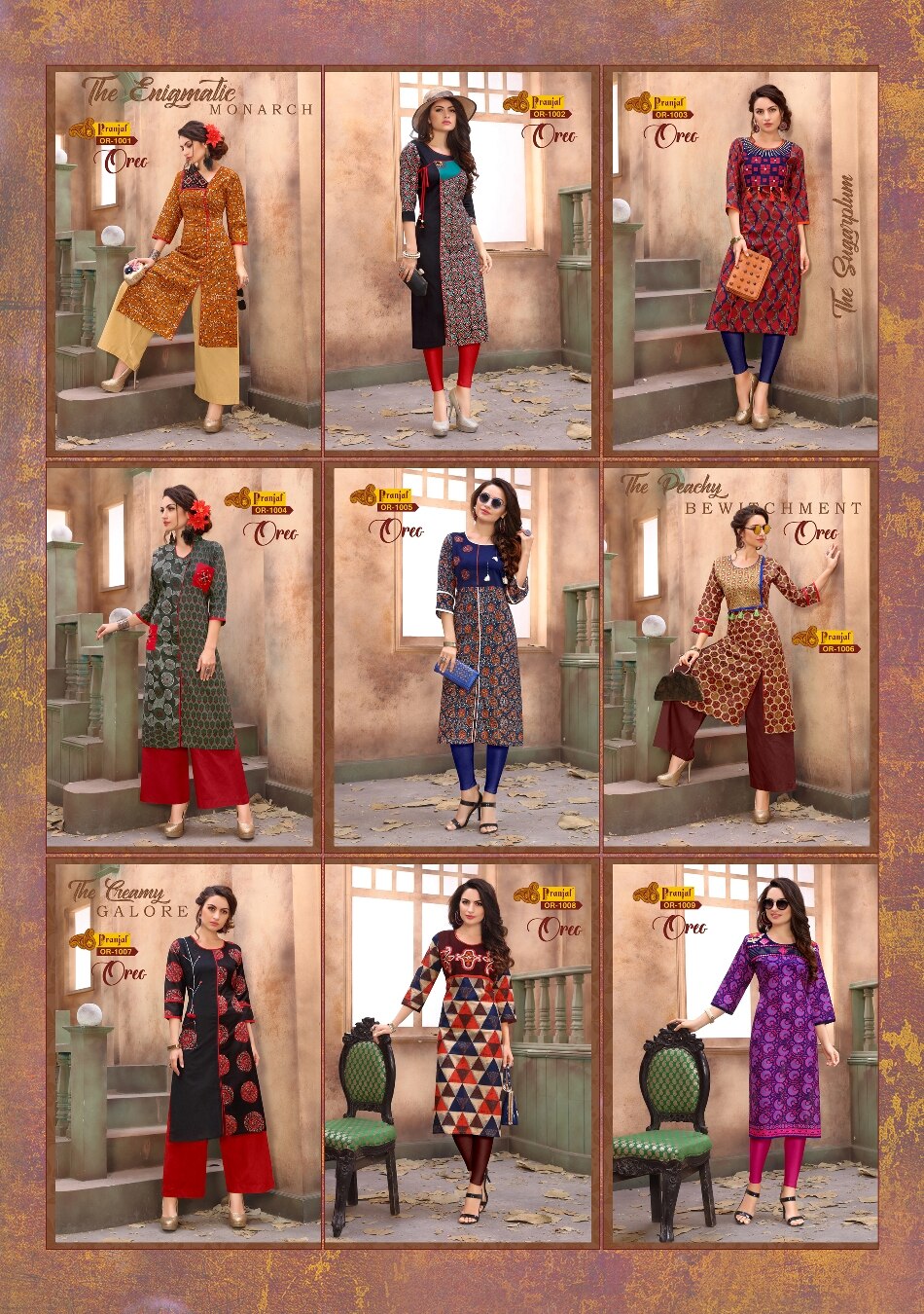 Pranjal Creations achieved one more miles stone. Launching of New Catalogue OREO VOL-1. In OREO Catalogue Kurtis are specially made for all season. The enriched Pure Printed Cotton fabric is very comfortable to the wearer. Mix and Match Prints with embroidery work looks very excellent. The catalogue is available in 9 different designs and pattern. The Sizes available is L, XL and XXL.
For any trade inquiry contact: +91-9727751297