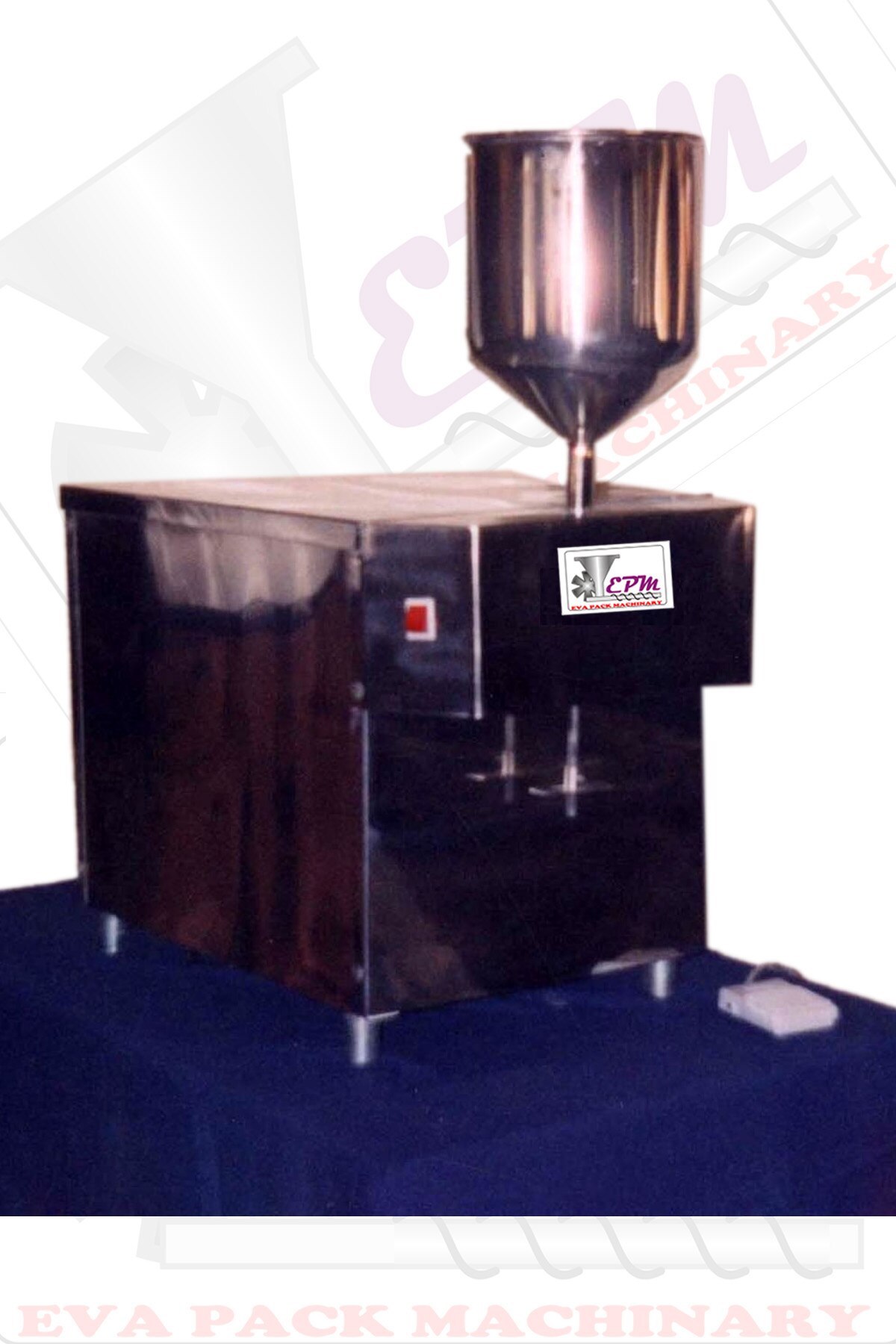 COMPANY PROFILE
EVA PACK MACHINERY supplies various types of Pharmaceutical, Food, Ayurvedic, Machinery Process, production and packaging. We also manufacture machines for small-scale production or pilot plants.
EVA PACK MACHINERY is thriving on efficient leadership, engineering excellence, cutting technology and professional approach. We have established ourselves as one of the leading supplier and manufac-turer of various types of Machines for all above segments.
Automatic Single Head Auger Type Powder Filling Machine is a compact model used for filling of Powder into bottle and Jar. The incoming dry bottle (sterilized and silicones) is fed through the in feed Turn Table with suitably guided on the moving S.S.flat conveyor belt at the required speed for feeding. Filling head is mounted on machine top plate. When bottle reaches to the filling station, it will be hold by the pneumatic bottle holder. Immediately it will be sensed by the bottle sensor as soon as it gets the signals from sensor magnetic clutch starts to rotate which is mounted on auger shaft. It will fill the desire amount of powder to the bottle through auger. After filling of bottle pneumatic piston goes back and releases the bottle to move on conveyor. The main advantage of this machine is Pneumatic bottle holding system is directly connected with Auger rotation, so till bottle get filled with powder as per set value, pneumatic system will not going to release the bottle.