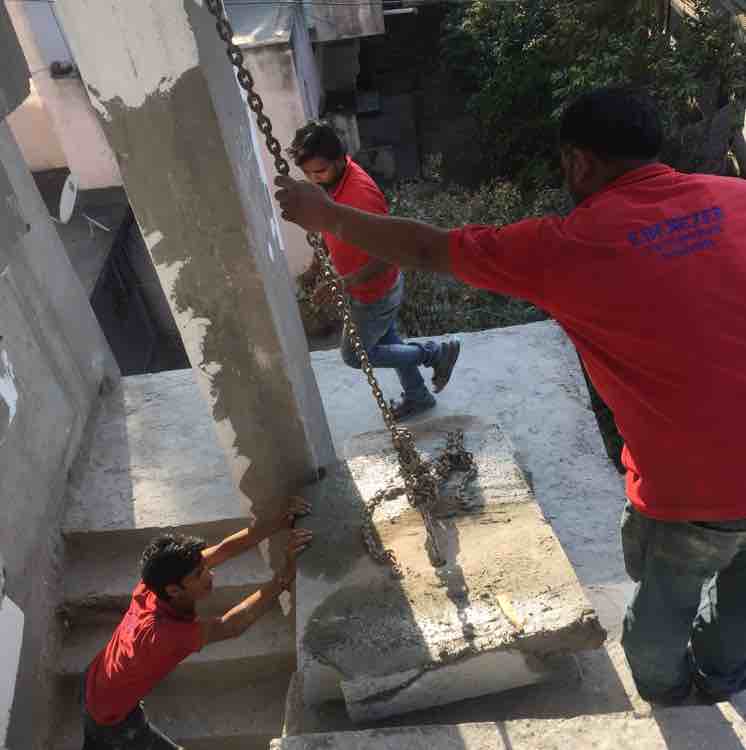Cut out piece lifting by manually & automatically.