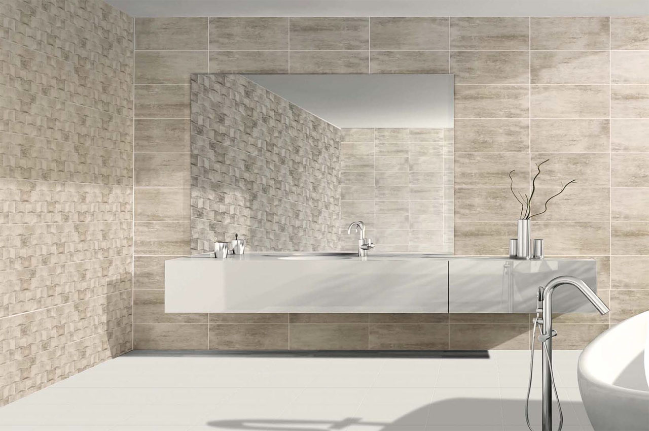 wall tiles with a high definition design in a new large format. Alluring crystalline patterns varying from tile to tile make these grey ceramic bathroom tiles a legitimate emulation of real tiles. This collection includes a light grey, corresponding Line decor and a darker grey accent wall tile to produce endless unique design ideas. Corresponding floor tiles are available in both colours to create the complete bathroom package.
http://lycosceramic.com/
