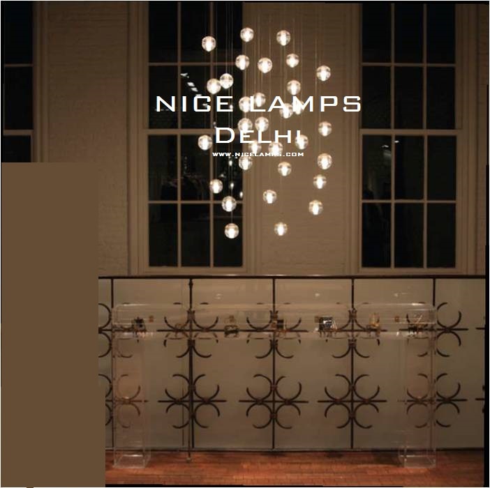 Metal bowl chandelier