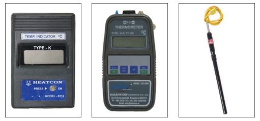 This is a compact programmable temperature indicator which can be carried anywhere for measuring temperature ranging from -180 C TO +1700 C . This instrument has alpha numeric LCD display for temperature indication. Calibrated for thermocouples/RTD’S.
Hand Held Digital Temperature Indicator Hand Held Digital Temperature Indicator Hand Held Digital Temperature Indicator
FEATURES:
Temp Range
200 C to +1700 C
Display
4 ½ digit LCD – Alpha numeric
Type
K, R, and Pt-100
Power supply
9v rechargeable battery
Charging socket
Built in
Sensor
Leaf probe, Air probe, Immersion probe
Std probe length
150,300,450,1000mm
Copyright