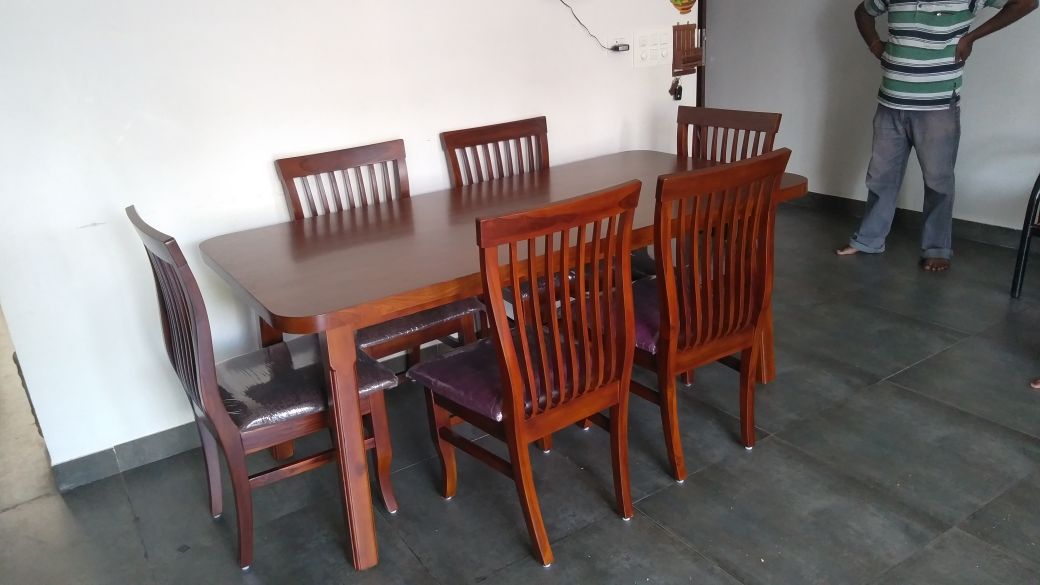 Solid wood dining table