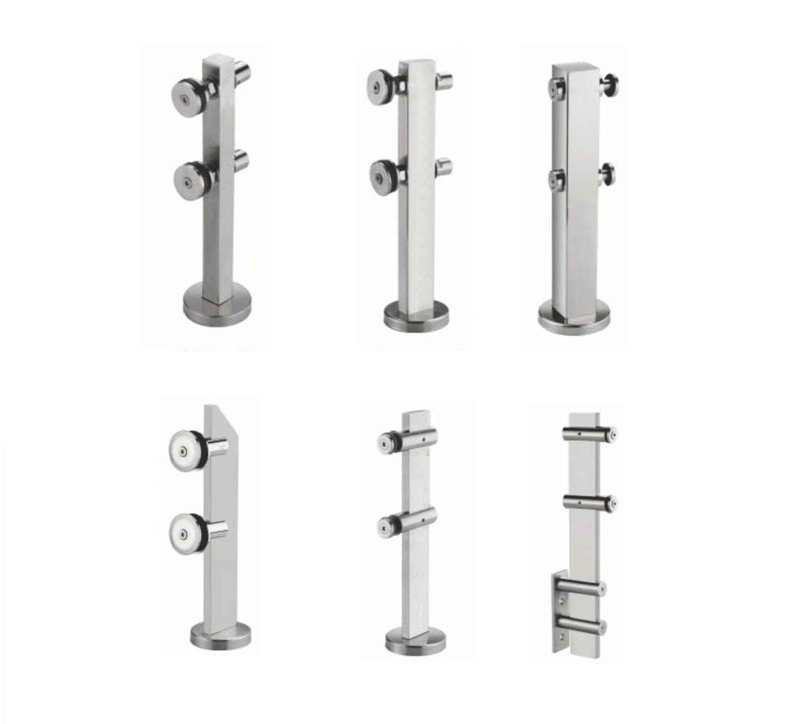 Various designs of Glass Balustrades Mini Post for Frame-less Glass Railings.