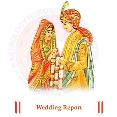 Wedding is a very important occasion in the life of an individual. With astrological wedding report, the need to understand the appropriate time for marriage, traits of the person to be married to, and future of the relationship, comes handy and will stand in your stead. At Astrology Horoscope India Center, solution about marriage prediction using a well-analyzed marriage horoscope is reported covering every aspect of your marriage through the marriage chart. From knowing good/traits of the spouse, relationship status, and parenthood to astrological details of kundali of the prospective couple, our marriage astrology report helps you ease out your situation positively. Further, you will get to know about relationship compatibility report based on the marriage data analyzed by our astrologer.
Benefits of this report:
• You have detailed Kundali of both persons
• Knowing traits of each other and comply accordingly.
• Married one can plan well for having a progeny.
• You are able to match the wavelength of partner for life.
• On knowing about similarities and dissimilarities, you have time to adjust accordingly.
• You are able to enjoy marital life to fullest.
Your Report Will Contain:
• Astrological Details of your both kundali
• Good Traits
• Bad Traits
• Relationship
• Parenthood
• Home and Leisure
• Life Challenges
• Your similarities – positives
• The Differences – Negatives
• Your Marriage Date analysis
• Conclusion (for the sake of love, power, money, position etc.)
• Accurate remedial measures to deal with future problems
• Important tips to make situations easier for you