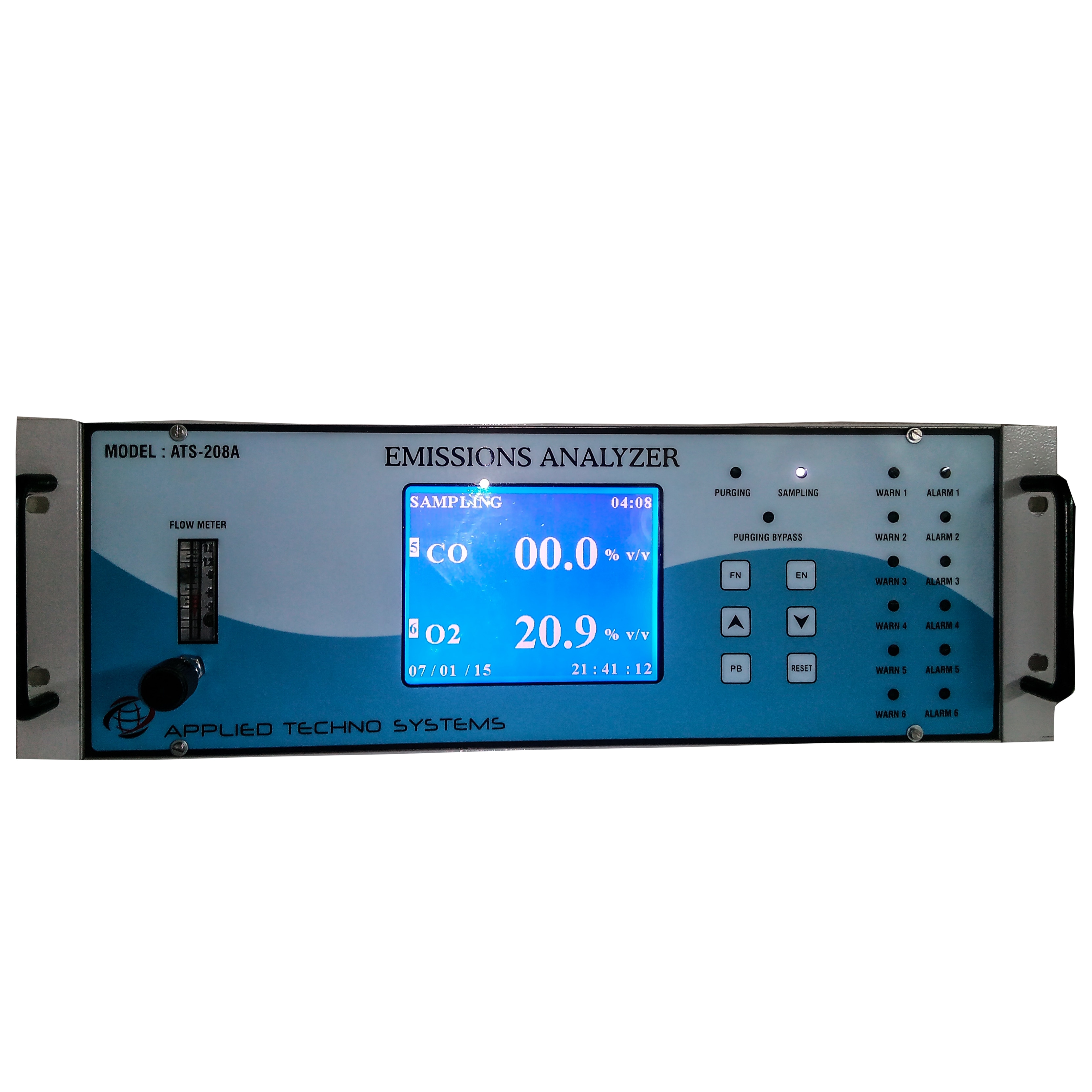 Online Ammonia Gas Monitoring Systems MODEL ATS-208AModel ATS- 208A Ammonia Gas Analyzer continuously monitors the concentration of Ammonia in PPM and other gases ranging from 100%V/V down to PPM level. Feature includes a duel wavelength sensor, Remote Sampling, Graphics LCD Display, adjustable level relay output for alarm and 4-20mA output for control purpose and minimal maintenance.Special gas sample Conditioning systems are used to clean and dry the gas sample for accurate and High performance operation. An Internal Pump draw gas sample into the sensor through a dust particle filter from an intake which can be located at distance up to 40 meter form the monitor.The Sensor and Electronic component are housed in tough aluminum housingApplications Metal heat Treatment Boiler Systems Cement & Lime Manufacturer Combustion Process Hydrogen Cooled Alternators & Turbine Gasification & Syngas Pulp & Paper Metal Heat Treatment Plant Laboratories & Institutions Flame Treatment Process & Chemical Industries Petrochemical & Pharmaceutical IndustriesFeatures Microcontroller based embedded intelligent instruments Continuous Monitoring of CO2 ,CH4, CO, O2, SO2, NOX (NO NO2), H2, H2S, N2 Duel wavelength Infra red sensor for Long terms accuracy and stability Long Life Electro chemical sensor Six Gas Analysis in Single Analyzer Multi Parameter Single 320 X 240 Graphics LCD Display Self diagnostic & Self integrity check RS 232/RS 485 and USB Computer Interface Excellent low level capability for NOX and SO2 Measurement For most of the application sample gas is cooled and dried inside the sampling conditioning systems to avoid the Heated Sample Line. Analog 4-20mA output for each gas Software solutions for Gas Analysis Web Based Real time data transfer with GSM/GPRS Technology