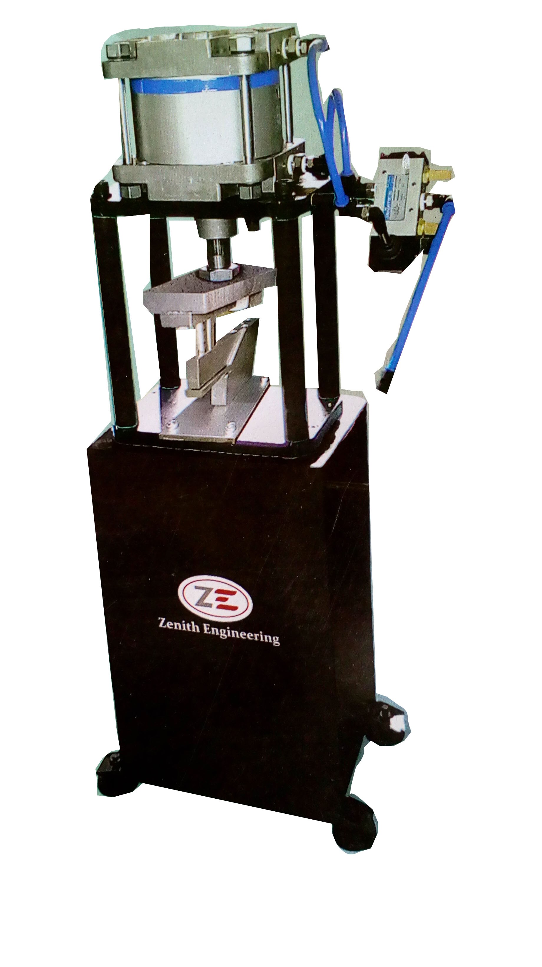 Item Code: ZPM-30
Machine Features:
Branded pneumatic parts consist with machine.
30 kr force can be achieved.
Upto 2.5 mm thickness slot is possible with punching.
Any customized or regular mould is possible.
Compact and slick design of machine.
Easy to more on site and factory operation.
Branded pneumatic parts used with 1 year warranty.
Compact machine design for on-site and factory operation
Machine Dimension : 200(L)*200(W)*300(H) MM
Air Pressure : 5-7 BAR
Gross Weight : 90 KG