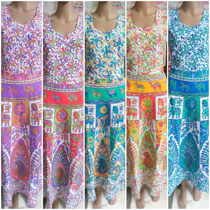 Pure cotton printed frock size free up to xxl
