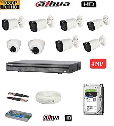 • DAHUA XVR5108HS-S2 8CH HD DVR 1Pcs,Dahua HAC-HDW1400R Dome camera 2Pcs, Dahua HAC-HFW1400R-VF-IRE6 Bullet camera 6Pcs. 2 TB Seagate/WD Purple Surveillance Hard Drive 1Pcs, CCTV Copper Cable 1 Bundle, Bnc 16 Pcs, Dc 8 Pcs, 8CH Power Supply 1Pcs
• DVR supports H.264, H.264+ & Dual-stream video compression. Support HD-TVI, IPC, AHD and analog cameras with adaptive access. Support Cloud storage (One Drive, Google Drive or Drop Box).
• HDMI and VGA output at up to 1920×1080P resolution. HDMI output at up to 4K (3840x2160) resolution for long transmission distance over coax cable. Up to 4ch synchronous playback at 1080p resolution. Playback at up to 256X speed