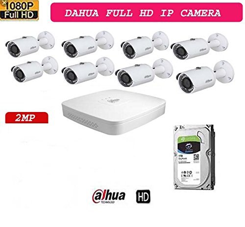 • DAHUA NVR2108-4KS2 8CH HD NVR 1Pcs,Dahua IPC-HFW1230S bullet camera 8Pcs, 1 TB Seagate/WD Purple Surveillance Hard Drive 1Pcs.
• 8 Channel Smart 1U Lite Network Video Recorder, H.265/H.264 decoding,Max 80Mbps incoming bandwidth,Up to 8Mp resolution preview & playback,HDMI/VGA simultaneous video output,
• HDMI and VGA output at up to 1920×1080P resolution. HDMI output at up to 4K (3840x2160) resolution for long transmission distance over coax cable. Up to 4ch synchronous playback at 1080p resolution. Playback at up to 256X speed.