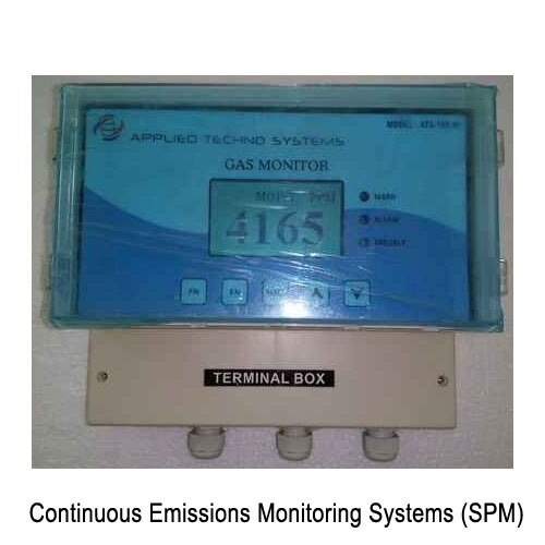 Backed with leading–edge technology and experienced professionals, we are offering an extensive range of Continuous Emissions Monitoring Systems (SPM). It is a device that is mounted in the discharge stack of a dust collector and continuously monitors the amount of particulate discharge. Following industry distinct guidelines, we manufacture the entire array by utilizing contemporary machines, modernize technology and prime grade raw material. In order to ensure quality, the entire range is thoroughly tested upon a series of parameters. Apart from this, we offer the entire array in a wide range of specifications as per the precise needs of our clients. Features:Easy to useReliable operationPrecisely designedOther Details:A Dust particulate monitor is a device that is mounted in the discharge stack of a dust collector and continuously monitors the amount of particulate discharge. The particulate monitor uses a technology known as Triboelectric or Triboelectricity.When two different materials come in contact, it is likely that one will leave with more electrons than it started with and the other will leave with less, this is called Triboelectric Effect. The interaction between the probe and particles produces a charge transfer within the probe. The charge is then converted to an output signal.The advanced electronics of the Monitor detect this signal and present it to the operator via a modulating Graphical display.Specification :Range 0-1000 Mg/M3Sensor Base Systems StyleIntegralRemoteRemote Sensor Enclosure: Cost Aluminum, Electrostatically powder coatingProbe Material: 316 Stainless Steel (Slandered) other materials availableInsulator material: Extended High Performance (PFA) Temperature up to 250 C Ceramic (High temperature up to 550 Deg C )Electronics 18 – 32 V DC () at the unit230V AC (Controller)Output: 4-20mA SPDT RelayProbe Insertion length: 3” to 36” ( 7.6 Cm to 91.4 Cm)Installation Weld the supplied fitting into the pipe or Duct and insert SensorSensor Mounting Flanged½” Male NPTQuick release