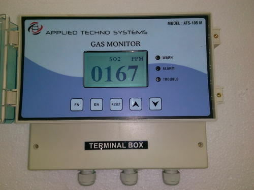 Online Hydrogen sulfide Gas Leak Detector - ATS 105M Manfacture in india Specification:Minium Resolution: 0.1 or 1 unit of the rangeIndication: Digital ContinuousMounting: wallSensor Technology: Appropriate to ApplicationDetection Method: Diffusion / Sample Draw PumpAccuracy: +/- 2%Linearity: +/- 2%Relative Humidity: 0-99 % Non-condensingResponse Time: ( 90% in 10 seconds)singal Output for Recorder: 0- IV,420 mA (Optional)Alarm Setting: High and very High Adjustable over full rangeAlarmCircuits: SPDT 5 AMP 220V ContactsControls: Zero , Span, Alarm setting