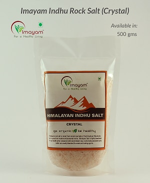 Made from rock salt mined from areas close to Himalayas. Contains minerals like Magnesium, Potassium and Calcium. Pink in colour. Helps balance Blood Sugar.