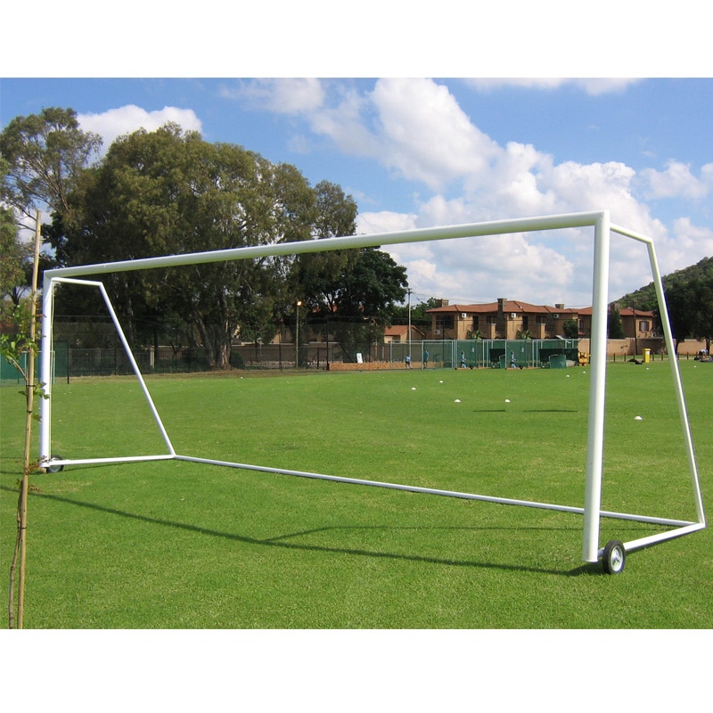 Football goal post made of steel round tubing.
Made of heavy tubular pipe.
Comes with Hexagon or box shape net as per customer requirement.
Made heavy box shape or taper football goal post.
Rhyno manufacture fold able goal post which are easy to transport.