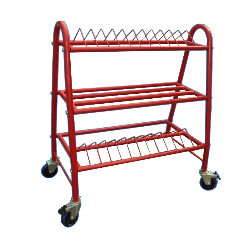 Discus & Shotput rack is a sturdy tubular steel rack.
Ideal for storing a selection of shotput and discus.
Rust proof powder coated rack.
Wheel for easy movement.
Used Locking wheel mechanism so the trolley stand anywhere or there is no unnecessary movement