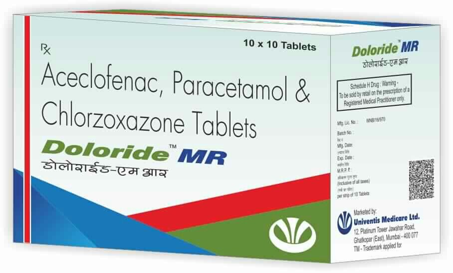 Aceclofenac, paracetamol & chlorzoxazone tablets