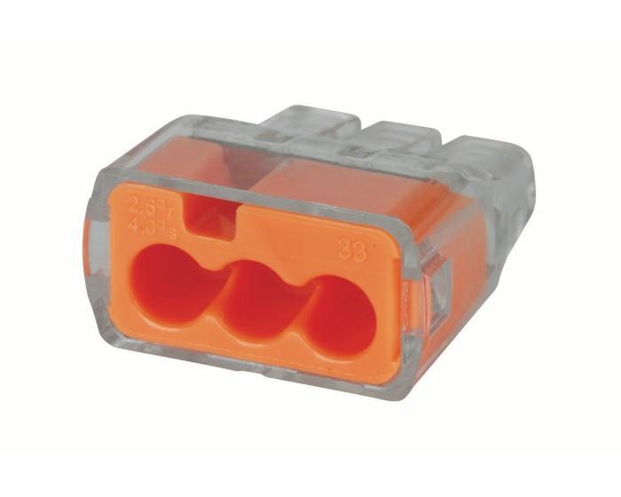 In-Sure® Push-In Wire Connector, Model 33 3-Port Org