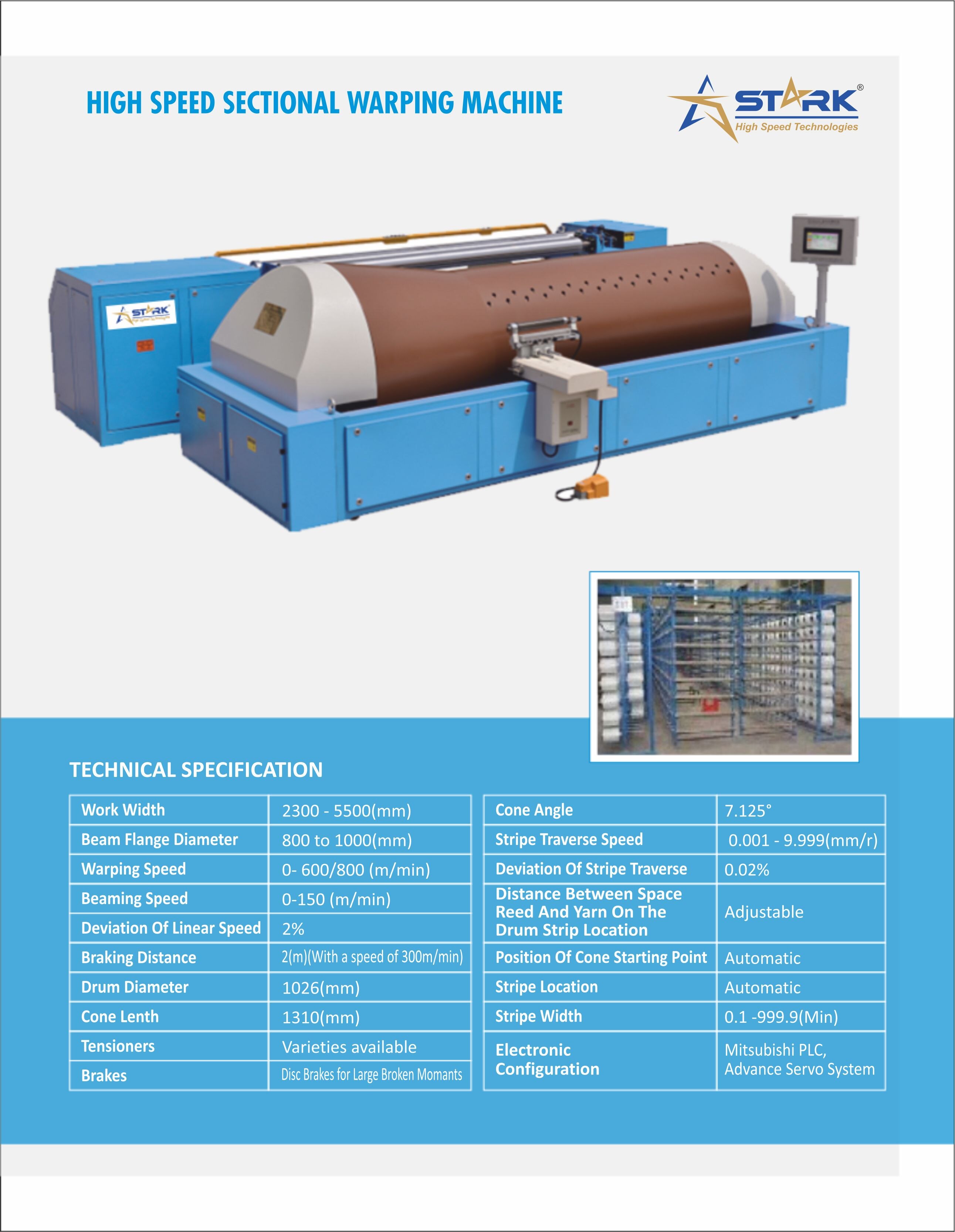 Sectional Warping Machine in Surat, India from Stark International