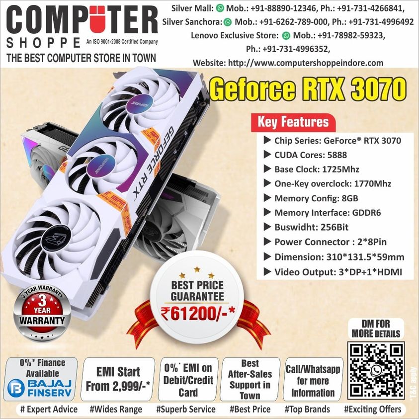 Geforce RTX3070 in Indore, India from Computer Shoppe