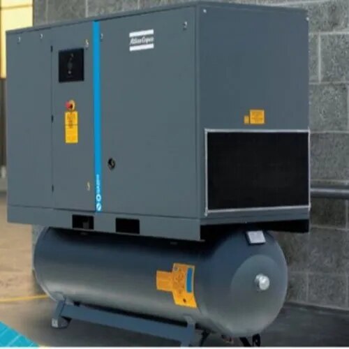 Atlas Copco’s all-in-one GA 15-30 compressor is always ready to supply high-quality air and help you tackle your daily challenges. Beating any workshop solution, the GA 15-30 keeps your air network clean and your production up and running.Robust element & motorThe GA 15-22's new compression element is combined with an IE2 efficiency motor.GA26-30 with IE3 efficiency motor5-6% higher efficiency compared to belt-driven systems.Gear-driven drive train for best-in-class reliability and limited maintenance.4Advanced monitoringThe MKS Swipe controller SmartLink connectivityAutomatic restart after voltage failure.Dual pressure set point.Delayed Second Stop function.Option to upgrade to advanced MKS touch controller.1High-tech oil vesselProtection from oil contamination: very low oil carry-over thanks to the vertical design of the oil vessel.Extremely low air losses during load/unload cycle thanks to minimized oil vessel size.CoolingBigger coolers for lower operating temperature  Longer oil lifeFull Feature (FF)Integrated refrigerant air dryerWet vessel ensures lower load on dryerSpace - saving - Ensures moisture free airHD FilterSuperior dust protectionFresh air inletSuitable for Indian conditionsMagnetically fixed Pre-filterInnovative designDust pre-filtration for Indian conditionsImproved consumable lifeEasy installationA true plug-and-play solution for installation companies and OEMs. Optional integrated dryer, air filters, and factory-mounted 500L receiver (GA15-22 only)Easy transportation by forklift.Remarkably compact footprint.Excellence in quality airUntreated compressed air contains moisture, aerosols, and dirt particles that can damage your air system and contaminate your end product. The resulting maintenance costs can far exceed air treatment costs. GA compressors provide clean, dry air that improves your system’s reliability, avoiding costly downtime and production delays, and safeguarding the quality of your products.Model: GA 15 - GA 30 with Max Pressure ranging from 7.5 bar to 13 Bar, With FAD ranging 100CFM to 203 CFM, with motor rating from 20 HP to 40 HP respectively 