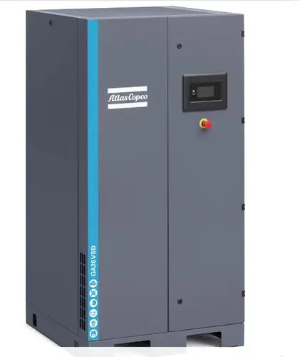 GA 37-90: Premium performanceThe GA 37-90 gives you that trusted Atlas Copco oil-injected screw performance at the lowest investment cost. Built with top-quality materials,the GA 37-90 ensures compressed air reliability and efficiency in the toughest conditions.Maintenance-free drive system• 100% maintenance-free; totally enclosed and protected against dirt and dust.• Suitable for harsh environments.• No coupling or slippage losses.• Standard up to 46˚C/115˚F and for high ambient version 55˚C/131˚F.IE3 Premium Efficiency electrical motor• IP55, insulation Class F, B rise.• Non-drive side bearing greased for life.• Oil-lubricated drive side bearings.• Designed for continuous operation in harsh environments.Robust spin-on oil filter• High-efficiency; removes 300% smaller particles than a conventional filter.• Integrated bypass valve with the oil filter.Oil cooler and aftercooler fortropical environments• Low element outlet temperatures ensure long oil lifetime.• Removal of nearly 100% of condensate with integrated mechanical separator.• No consumables.• Eliminates possibility of thermal shocks in coolers.Advanced Elektronikon® control & monitoring• Integrated smart algorithms reduce system pressure and energy consumption.• Monitoring features include warning indications, maintenance scheduling, and online visualization of machine conditions.• Standard SMARTLINK remote monitoring to maximize air system performance and energy savings.Heavy-duty air intake filter• Protects the compressor components by removing 99.9% of dirt particles down to 3 microns.• Differential inlet pressure for proactive maintenance while minimizing pressure drop.Low noise fan• Silent operation. • High flows.• Compact design.Integrated R410A dryer• Excellence in air quality.• 50% reduction in energy consumption compared to traditional dryers.• Zero ozone depletion.• Incorporates optional UD+ filter according to Class 1.4.2.SMARTLINKSMARTLINK brings real-time monitoring of your compressor’s operational parameters to your computer or mobile device: • Performance data and insights identify opportunities for optimization.• Service timeline.• Maintenance and service alerts.• Online resource center with manuals, documentation and technical informationBuilt-in quality airUntreated compressed air contains moisture, aerosols and dirt particles that can damage your air system, creating the risk of corrosion and leaks, and contaminate your end product. Maintenance and repair expenses can far exceed air treatment costs. An air dryer is therefore essential to protect your systems and processes. Having an integrated dryer option to ensure your peace of mind.Model: GA 37 to 90VSD, Motor rating 50 HP to 125 HP, FAD ranging from 263 CFM to 625CFM @4 bar, Operating pressure range from 4 to 13 BAR.* Unit performance measured according to ISO 1217, Annex E, Edition 4:2009. Maximum working pressure for VSD machines: 13 bar(e) (188 psig).** A-weighted emission sound pressure level at the workstation, Lp WSA (re 20 μPa) dB (with uncertainty 3 dB). Values determined according to noise level test code ISO 2151 and noise measurement standard ISO 9614.