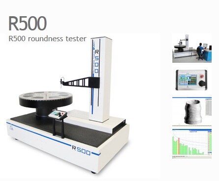 R500 roundness tester is located at the top of machines for the characterization of revolution surfaces in the world panorama for what concerns the maximum dimensions of the object that can be measured; born from the thirty year experience that SM has in this field, it has been designed to measure bulky and heavy pieces, maintaining high accuracies.R500 features 3 metrological axes, pneumostatically supported, for measurement and positioning, which ensure fluent movements without frictions and remarkable sturdiness of the entire system.The flagship application of R500 is the characterization of bulky particulars in the energy sector (turbines, compressors, bearings) where all the essential characteristics for the final quality of the product must be determined.The motorized plate allows the automatic centering of the piece, executed with a procedure inside the Circom software.CHARACTERISTICS:Pneumostatic platePlatform diameter: 650 mmExpansion diameter: 1200 mmMaximum measureable diameter: 1300 mmAxial bearing capacity: 1500 kgRadial run-out (at plate level): ≤0,1 μmSpeed: 0,25 – 3 rpm (measurement) 0 – 6 rpm (positioning)Friction: Pneumostatic due to manual rotationCentring range: ±5 mm with automatic cycleLevelling range: ± 1°Resolution: 0,009° (40k pts/rev)Pneumostatic R axisUseful traverse length: 650 mmLinearity: ≤ 0,5 μm su 500 mmSpeed: 0,2 – 10 mm/sResolution: 1 μmC axis (Column with recirculating ball guides)Useful traverse length: 900 mmMaximum height : 600 mm (from plate surface)Linearity error: ≤ 0,5 μm on 500 mmSpeed : 0,5 – 15 mm/sResolution 0,1 μmPick-up Measurement positioning: In three positions (internal, external, lateral)Measurement strength : Internal/external 20 – 150 mNMeasurement range : ±1000 μmSupplied pick-ups : N° 3 two-directional with 8 mm ruby sphere