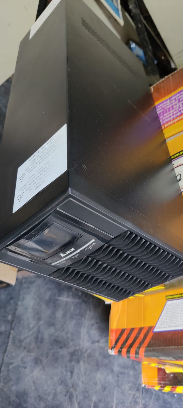 2KVA Delta online UPS with 1 year warranty. Hardly 1 month used. Box Packed UPS.